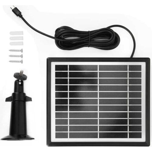 3.3W 5V Waterproof Solar Panel for Outdoor Home Security Camera with 360 Adjustable Bracket Monocrystalline Silicon Solar Panel