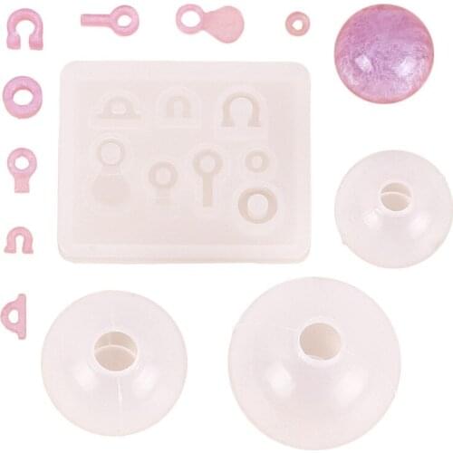 4Pcs/Set Transparent Ball Pendant Resin Mold Set Silicone Mold Epoxy Mold Diy Jewelry Clay Molds Making Tools