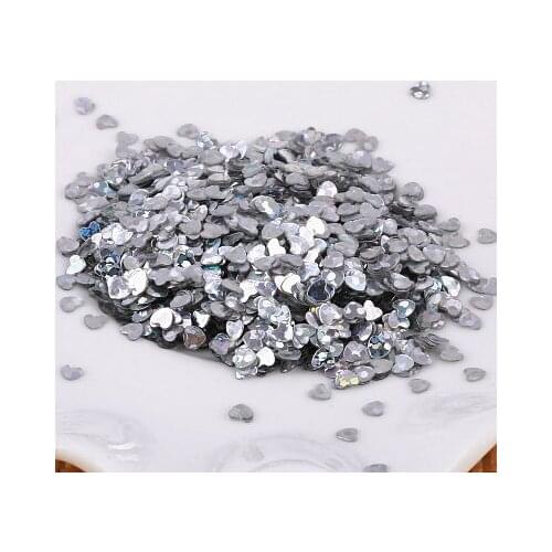 30g 3mm Heart Sequins Nail Art Flat Loose Sequins Glitter Paillettes Wedding Craft Kids DIY Accessories Laser Silver Hologram