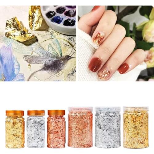 Shiny Foil Flakes, Gold Silver Rose Gold Foil, for Epoxy Resin Art, Nail Art