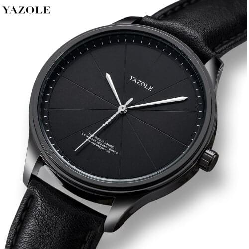 YAZOLE Top Luxury Brand Mens Sport Watches Waterproof Leather Fashion Male Clock Quartz Watch Reloj Hombre Relogio Masculino