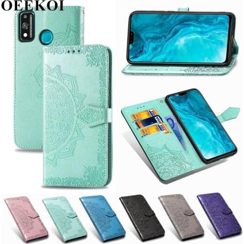 OEEKOL Datura Flower Flip Cover PU Leather Wallet Case for Huawei Honor 9X Lite
