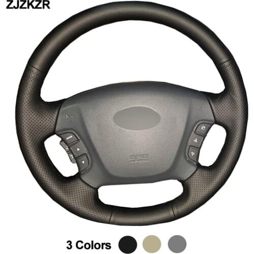 Car Steering-Wheel Cover Hand Sewing Wrap For Kia Carens 2007-2010 2011 For Hyundai Sonata NF 2005 2006 Volant Funda Volante