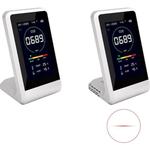 50LB Gas Detection Temperature Humidity Monitor Lcd Display High Capacity Air Quality Analyzer Carbon Dioxide Sensor