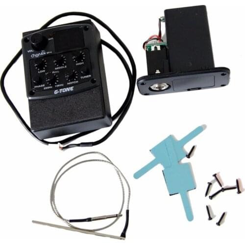 Cherub GT-4 3-Band EQ Equalizer with Chromatic Tuner Mid Frequency Control Piezo Ceramic Pickup