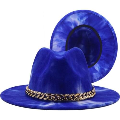 Fedora hats black khaki Wide Brim Men Women hat Jazz caps Church felted chain belt cowboy Vintage luxury winter women hats new