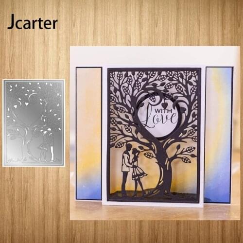 Tree Heart Lovers background Metal Cutting Dies Shape Scrapbooking Craft Die Cut Stencil Card Make Mould Sheet Decoration Design