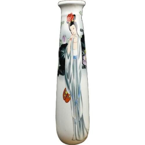 Imitation Qing figure glaze vase antique antique collection Home Furnishing decoration decoration