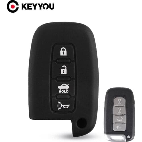 KEYYOU 3 Button Silicone Car Key Case For HYUNDAI Elantra Sonata Veloster For Kia Soul Sportage Remote Fob Cover