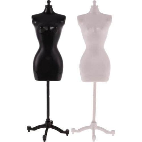 Display Holder Dress Clothes Mannequin Model Stand for 1/6 Dolls Black/White