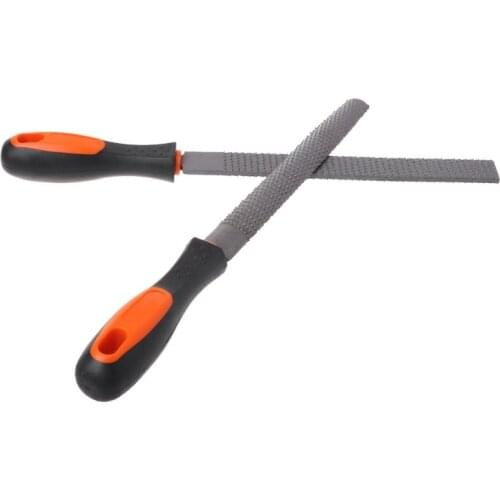 3Pcs/Set Wood Rasp Steel File Carving Flat Round Semi-circular Shape Metal File Woodworking Craft Handle Tool