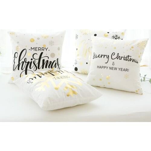45x45cm Mustard Pillow Case Gold Foil Printing Christmas Geometric Cushion Cover Sofa Pillow Covers Decorative Pillowcase