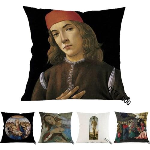 Christian Jesus Portrait of a young man Painting art Cotton and linen 45*45cm square pillow Cushion cover Home sofa Decor