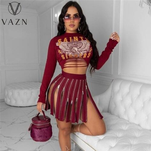 VAZN New Fashion 2021 Elegant Summer Outdoor Lady Women Print Female Skirts Sexy Club Wind MIni Skirts Sexy Women Skirts