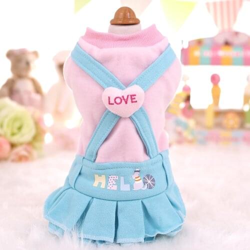 Pet Dog Clothes Cat Dress Suspender Skirt Puppy Teddy Chihuahua Yorkshire Clothing Autumn And Winter Puppy Dog Overalls Dress