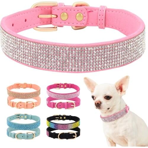 Bling Rhinestone Dog Cat Accessories Collar Pet Chihuahua Puppy Kitten Collar Necklace For Small Medium Dogs Cats Pug Yorkshire