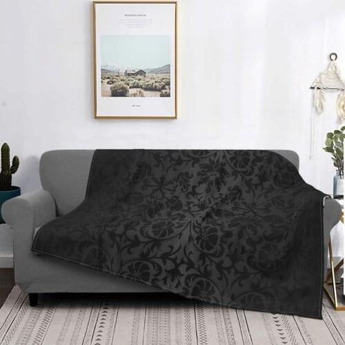 Black Floral Damask Throw Blanket Sleeping Bag For Boys Bedsheets Bed Covers Winter Bedspreads For Bed Plaid 220 X240