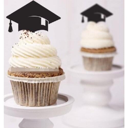 Festival supplies cake toppers graduation hat paper cards banner for Cupcake Wrapper Baking Cup birthday party wedding decor Wh