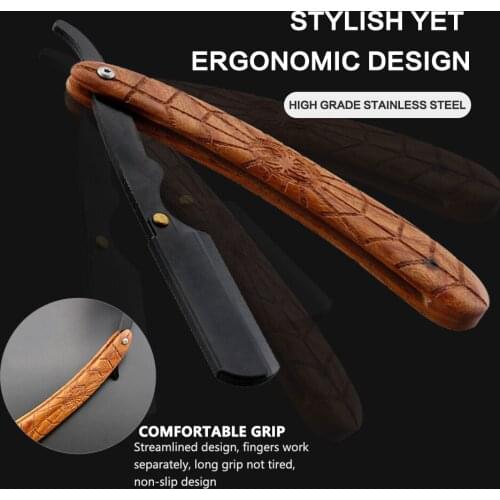 Professional Spider Shaving Razor Manual Wood Handle Professional Mens Razor Barber Beard Hair Cutting Tool Styling Accessories