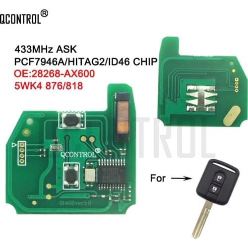 QCONTROL Car Remote Key Circuit Board for NISSAN Cabstar F24M Micra K12 Navara D40M Note E11 NV200 M20M Patrol Y61 Qashqai J10
