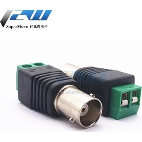 10pcs/lot BNC female welding-free conversion head surveillance camera connector BNC female video adapter green plug