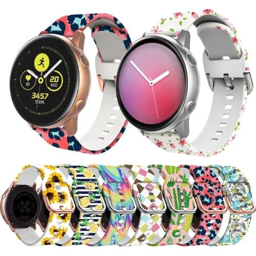 Silicone Band 20 22mm for Samsung Galaxy Watch 42 46mm Active2 3 Printing Strap Watchband for Huami Amazfit bip gtr 42 47 correa