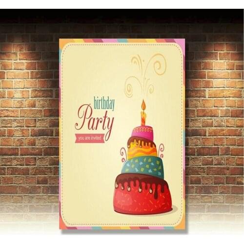 Retro Metal Tin Signs Happy Birthday Vintage Plate Bakery Art Wall Decor Poster