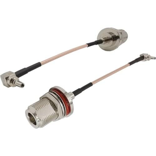 RF CRC9 to N Female Double Shield Silver RG316D Cable Pigtail Cable N Female Bulkhead Nut Connector Switch CRC9 Male Right Angle