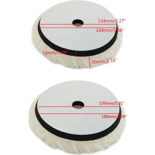 1pc 6"/7" Wool Polishing Pad For Polisher Machine Waxing Polishing Buffing