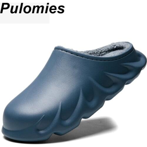 Wintes Men Shoes Quick Dry Clogs Casual Garden Shoes Warm Plush Sandals Couple Antiskid Home Flip Flops Slippers for Women