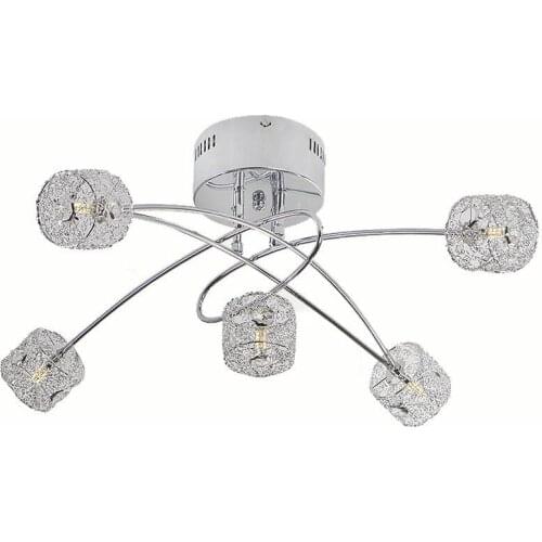 Modern Bedroom Ceiling Lamp Crystal Aluminum Lampshade Small Living Room Ceiling Light Polished Chrome Study Room Ceiling Lamp