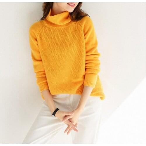 2018 autumn and winter new cashmere sweater female high collar thick bottoming shirt sweater loose pullover sweater