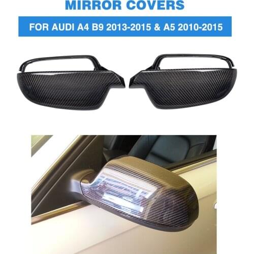 Carbon Fiber Full replacement Side Rearview Mirror Caps Without Side Assist for Audi A5 A4 2013-2016 A3 2010-2013 2010-2015