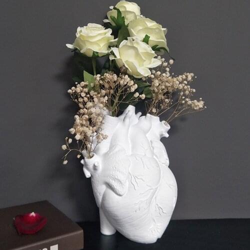 Halloween Heart Decoration Resin Anatomical Heart-shaped Statue Table Decoration Flower Pot Vase Wedding Living Room Decor