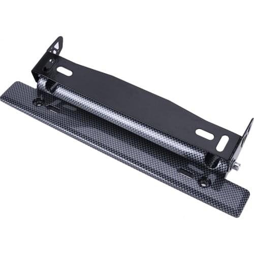 Universal Adjustable Car License Plate Frame Holder Carbon Fiber Racing Number Plate Auto Mount Bracket Car-styling