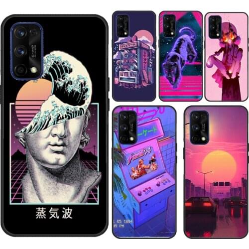 Vaporwave 80s Retro Neon For OnePlus 9 Pro 7 8 T Nord 9R Case For Realme C3 C11 C15 C21 GT Neo Q3 6 7 8 Pro Cover