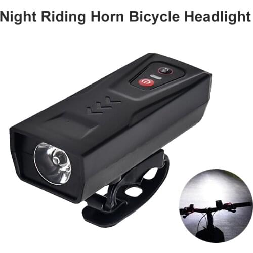 Bicycle Headlight With Super Loud Bike Wireless Bell Horn 120DB Waterproof USB Rechargeable Bicycle Night Riding Lighting Horn