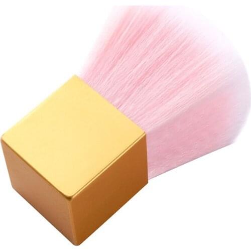 1Pc Gold Nail Brush Acrylic UV Gel Nail Art Powder Cleaning Dust Remover Gradient Brush Manicure Nail Art Care Tool