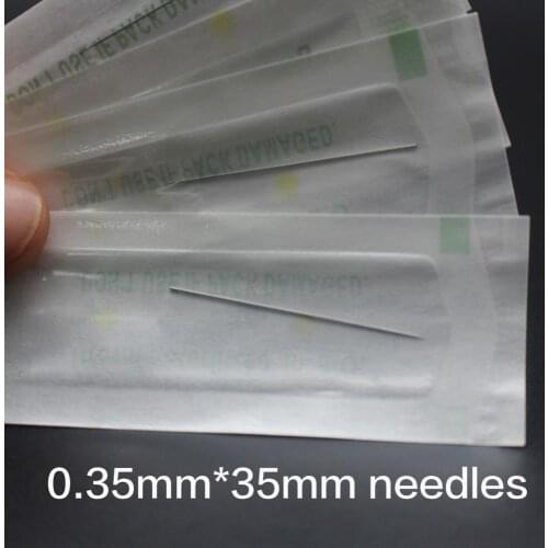 100pcs 1RL 0.35mm*35mm Tattoo Short Needle Tattoo machine traditional permanent makeup Eyebrow Lip needle
