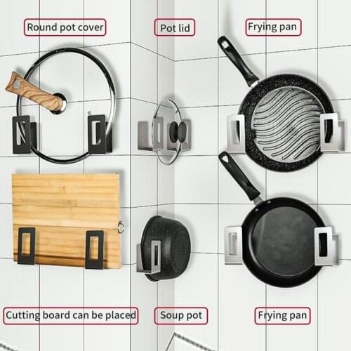 2pcs Stainless Steel Cutting Board Storage Rack Space Saving Wall Mounted Pot Lid Holder Sink Organizer Kitchen Shelf