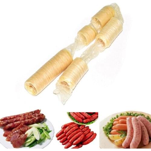 20mm*14m Natural Collagen Casing Sausage Casings Hot Dog Roast Sausage Dried Sausage Collagen Casing Shell Kitchen Baster