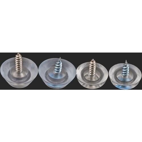 Silicone pad transparent soft feet nail furniture foot nail anti-slip mat soft oak concave gasket With screws17mm 20mm 20PCS