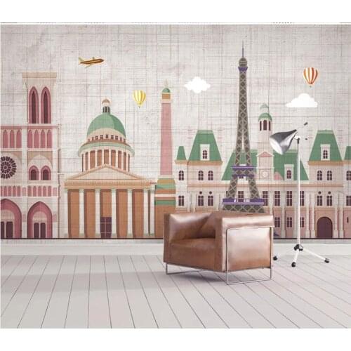 Custom photo 3d wallpaper Childrens simple city architecture background home decor 3d wall murals wallpaper for walls 3 d