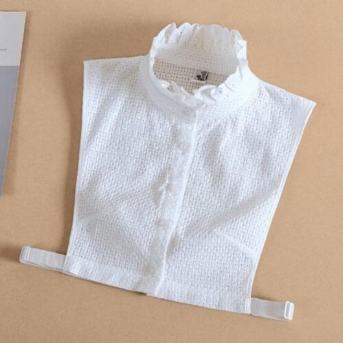 White Women Ruffle Stand Fake Collar False Collar Stand Elegant Detachable Shirt Collars For Women Removable Neckwear