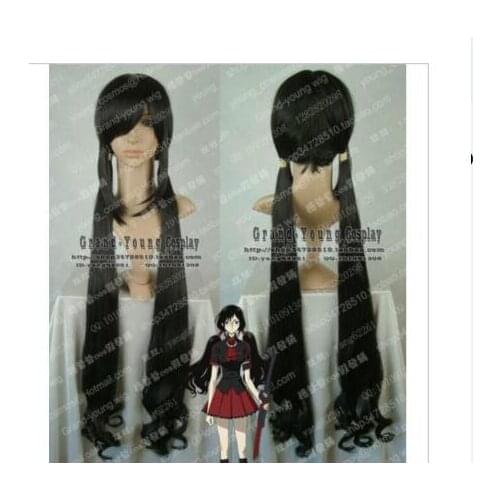 BLOOD-C Kisaragi Saya Cosplay Long Black Curly Wig Back to product details