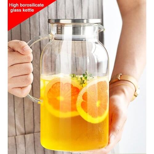 Large capacity high borosilicate high temperature resistant glass cold water boiling water fruit juice flower tea teapot