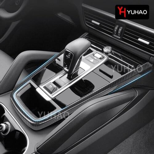Car Center Control Gear Lever Panel Carbon Fiber Decorative Frame For Porsche 2018-2021 New Cayenne Car Interior Accessories