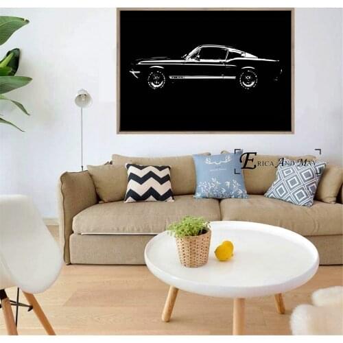 Black And White Car Artwork Canvas Painting Posters And Prints For Living Room No Framed Wall Art Picture Home Decor