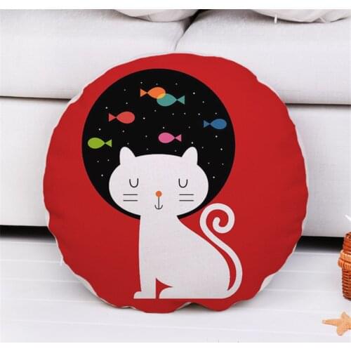 Decorative Round Throw pillow case 45cm animals cartoon cute lovely Polyester cushion cover for sofa home capa de almofadas