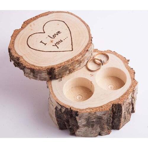 New Design Jewelry Couple Creative Lettering Wooden Wedding Proposal Ring Box Storage Box Gift box
